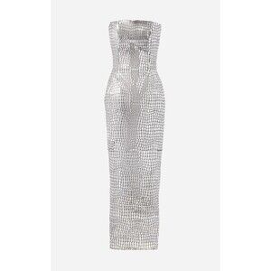 Brandon Maxwell leather Silver Croc dress Sz 4